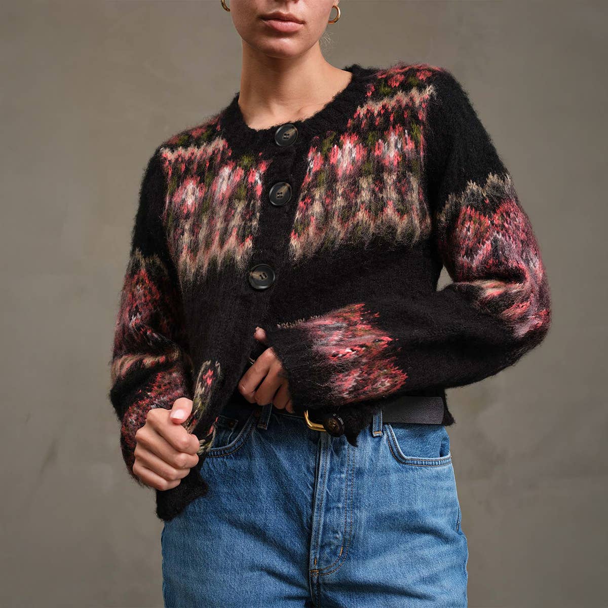 Icelandic Fuzzy Knit Cardigan