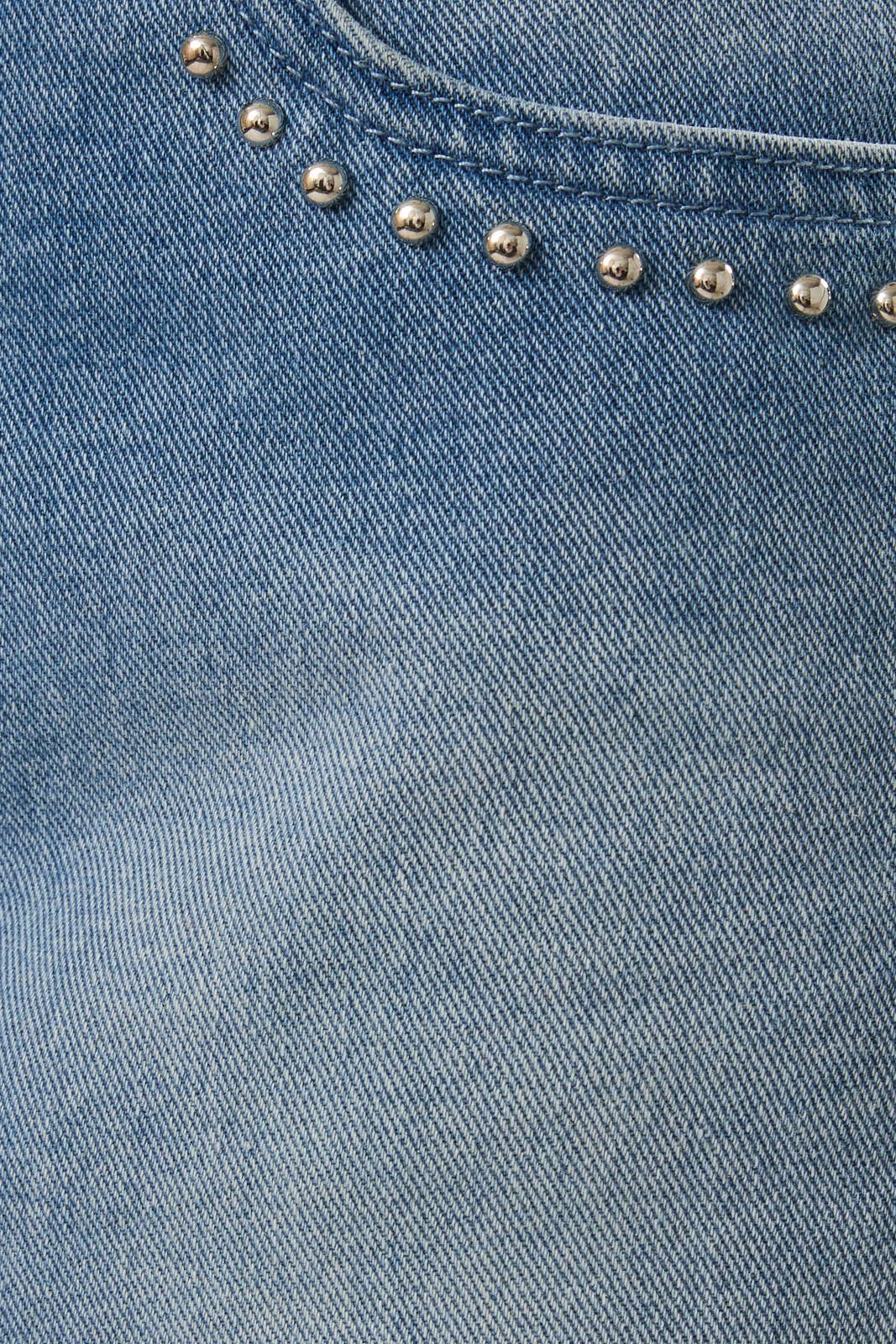 Low Rise Denim Studded Skort