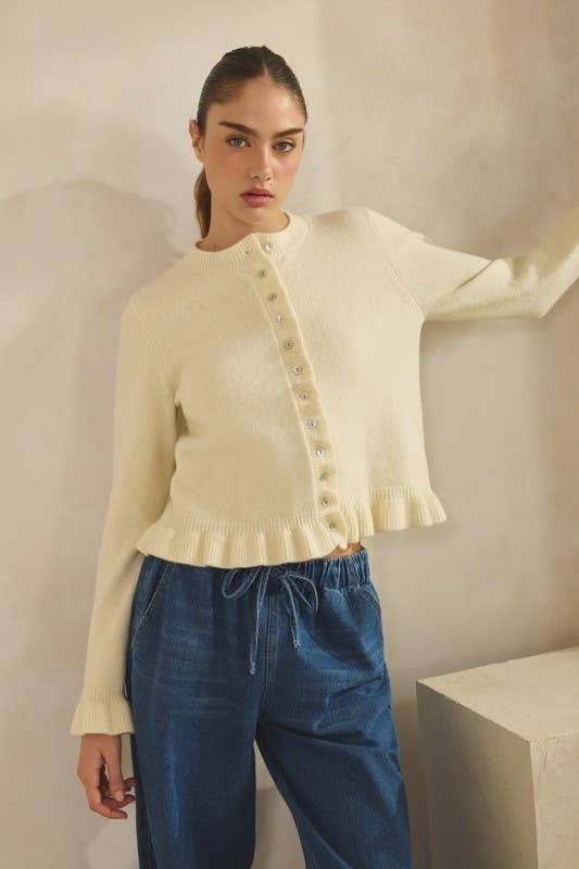 Butter Ruffle Cardigan