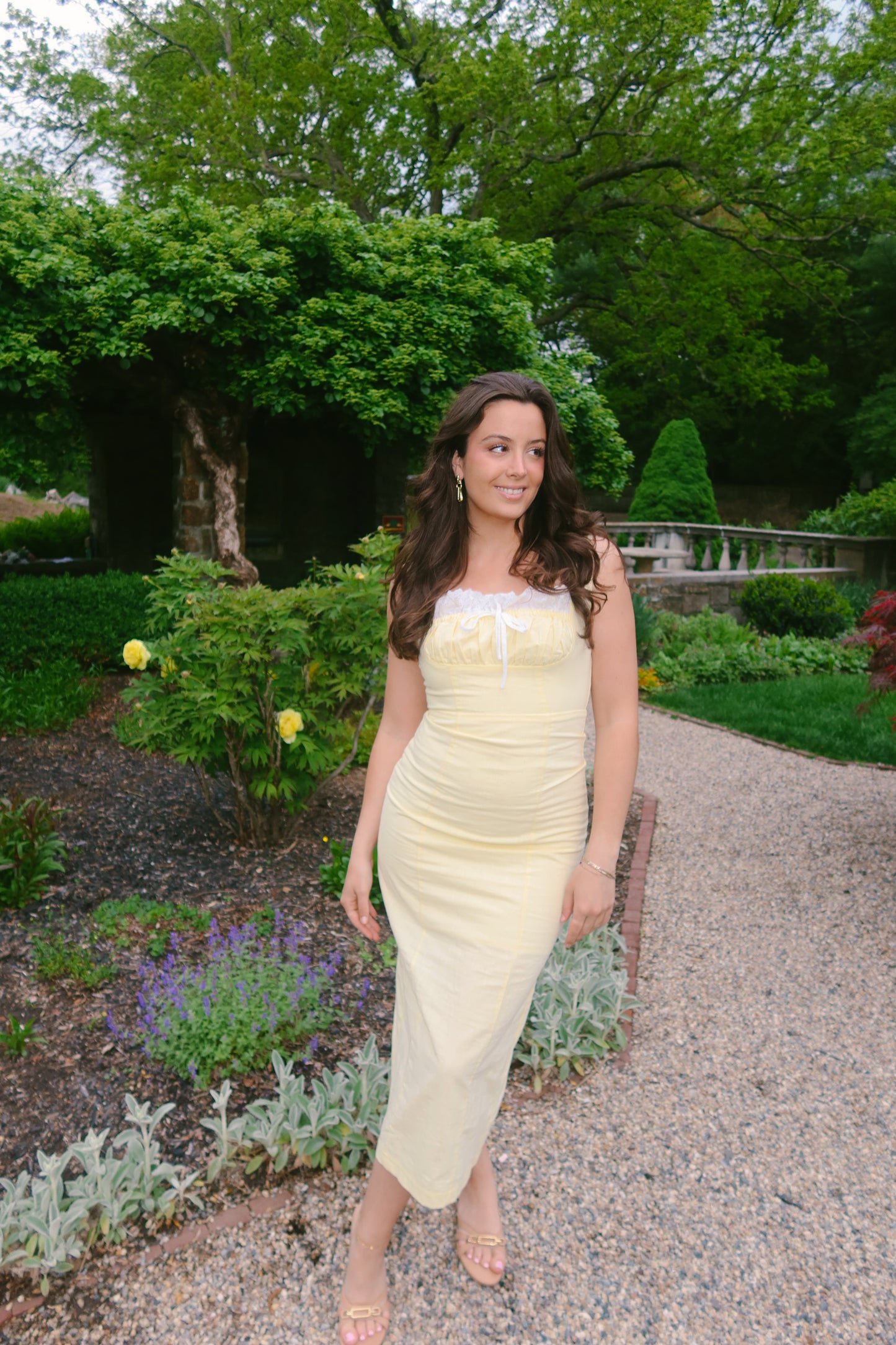 Lemon Cream Midi Dress