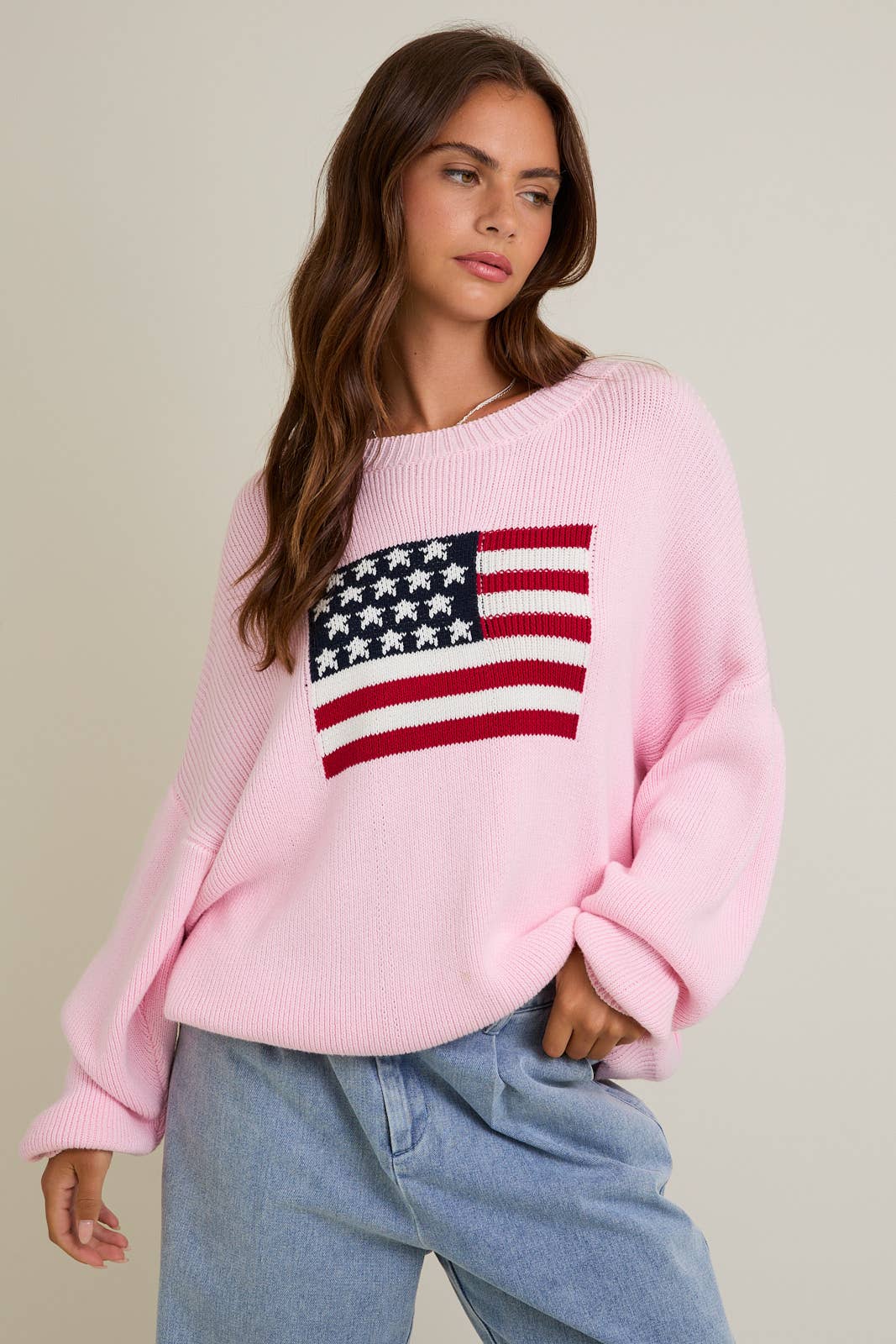 Pink Patriotic Sweater