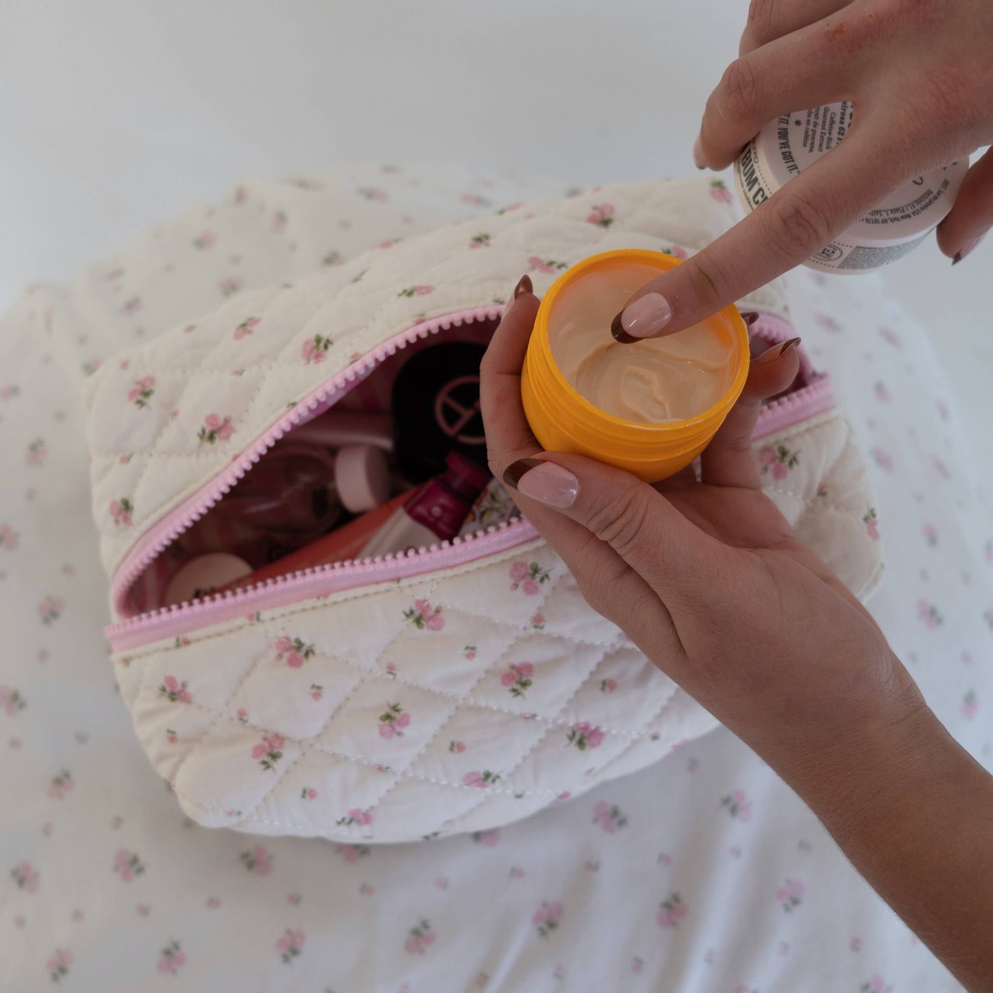 Pink Rose Makeup Bag