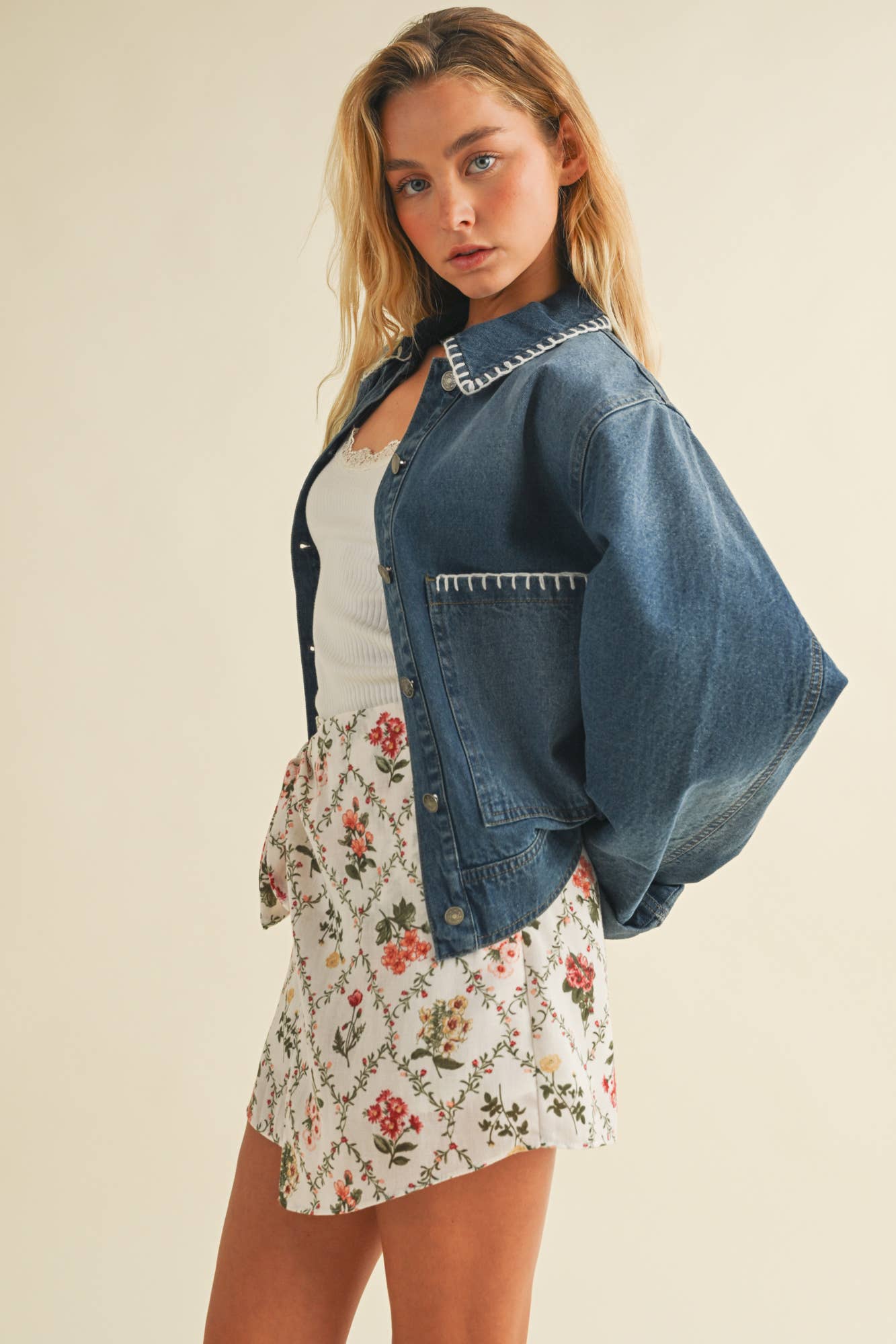 Blanket Stitch Denim Jacket