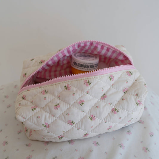 Pink Rose Makeup Bag