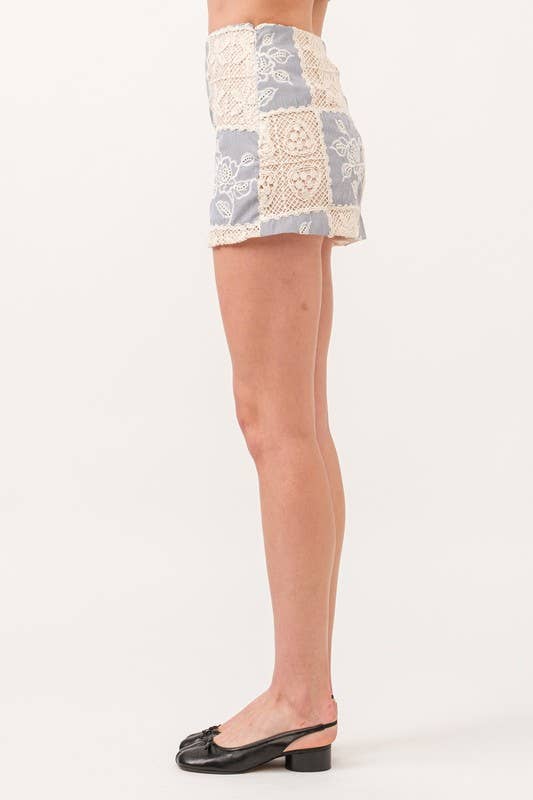 Carmine Black Crochet Skirt