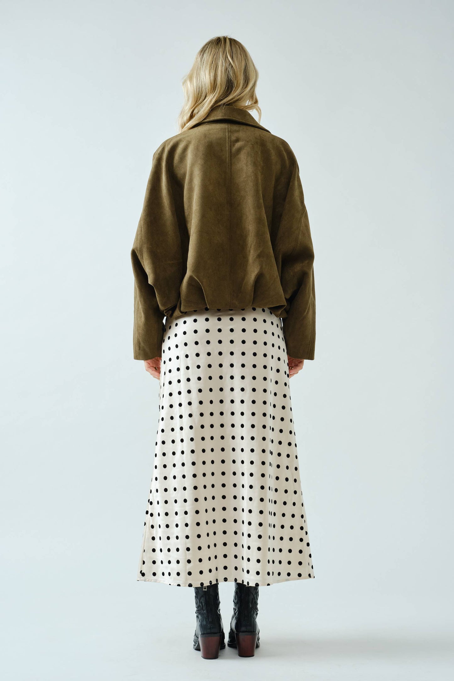 Olive Suede Bomber Jacket