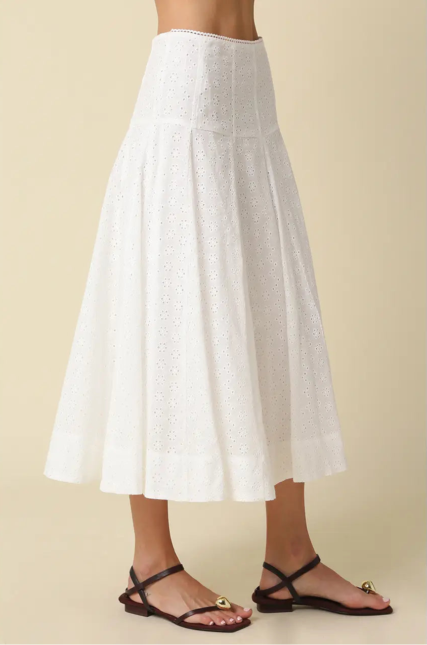 Mara Textured Lace Midi Skirt