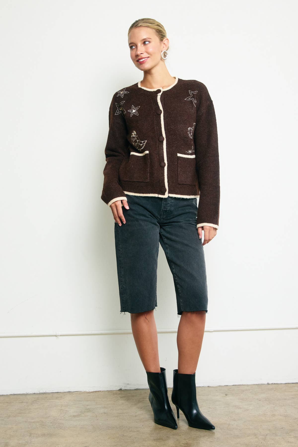Brown Western Cardigan