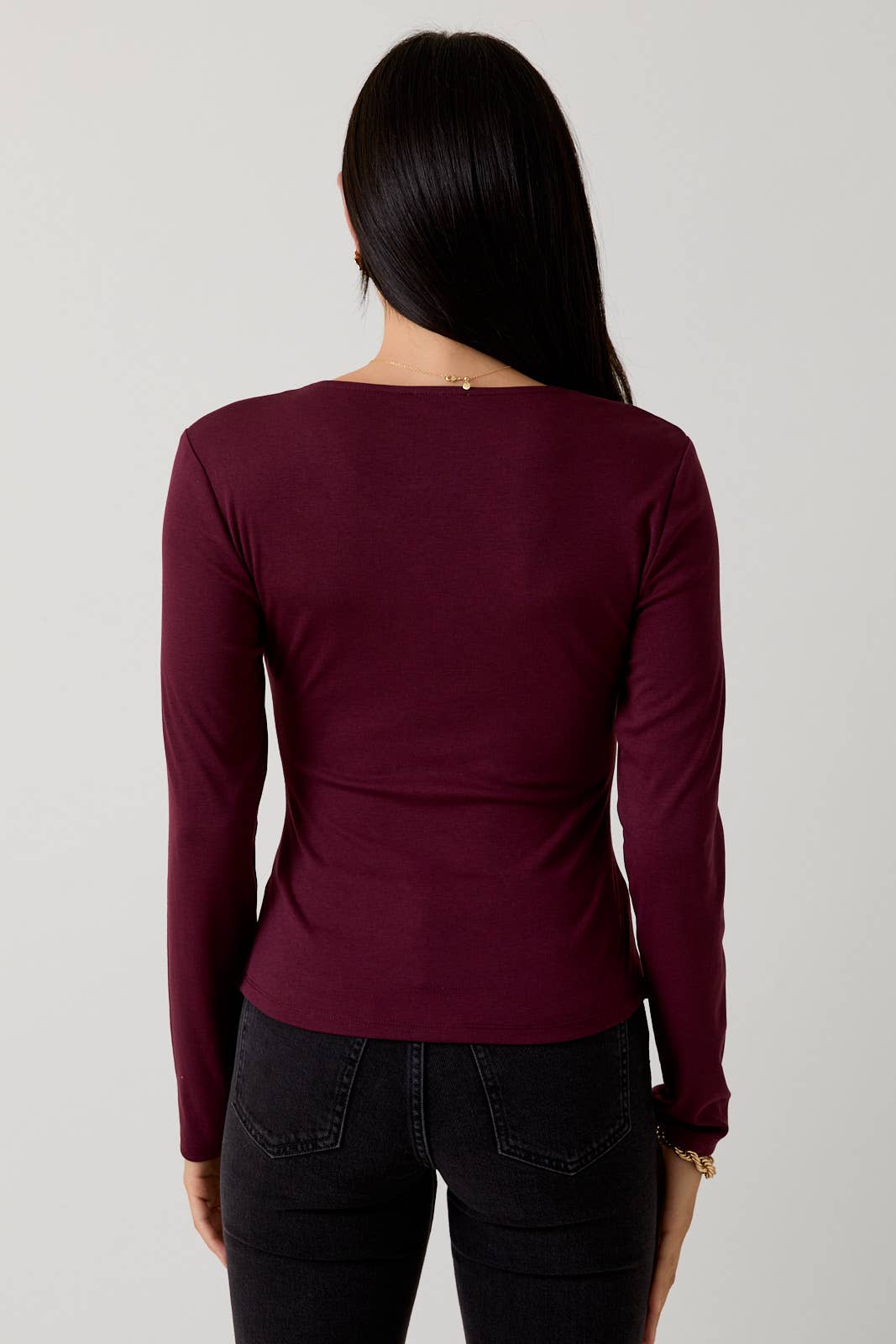 Bordeaux Ruched Top