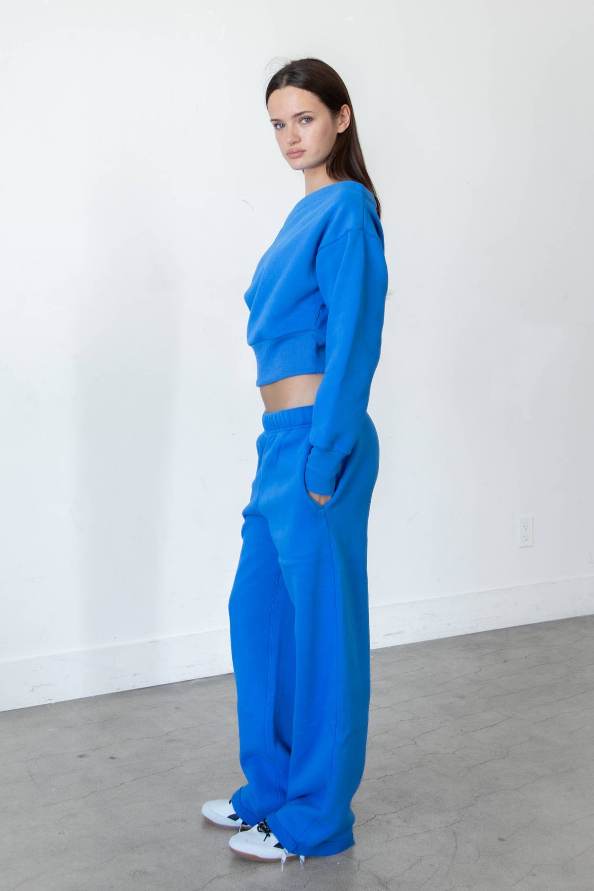 Jet Set Fleece Sweatpants in Blue