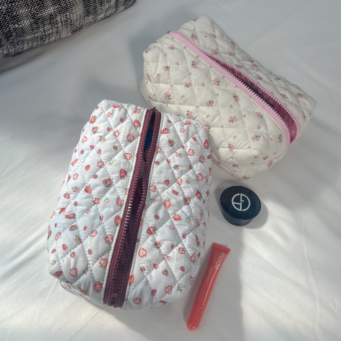 Pink Rose Makeup Bag