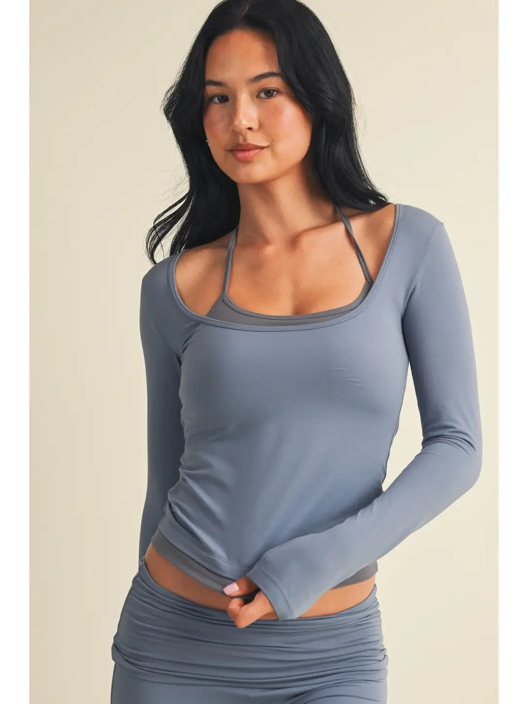 Off Duty Layered Long Sleeve Top