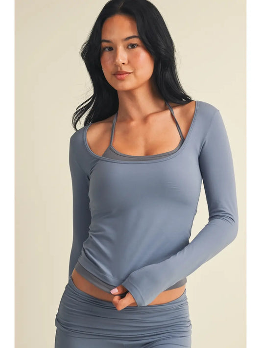 Off Duty Layered Long Sleeve Top