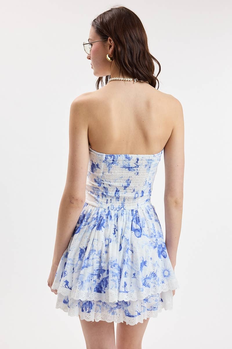 Celestia Magic Castle Strapless Mini Dress