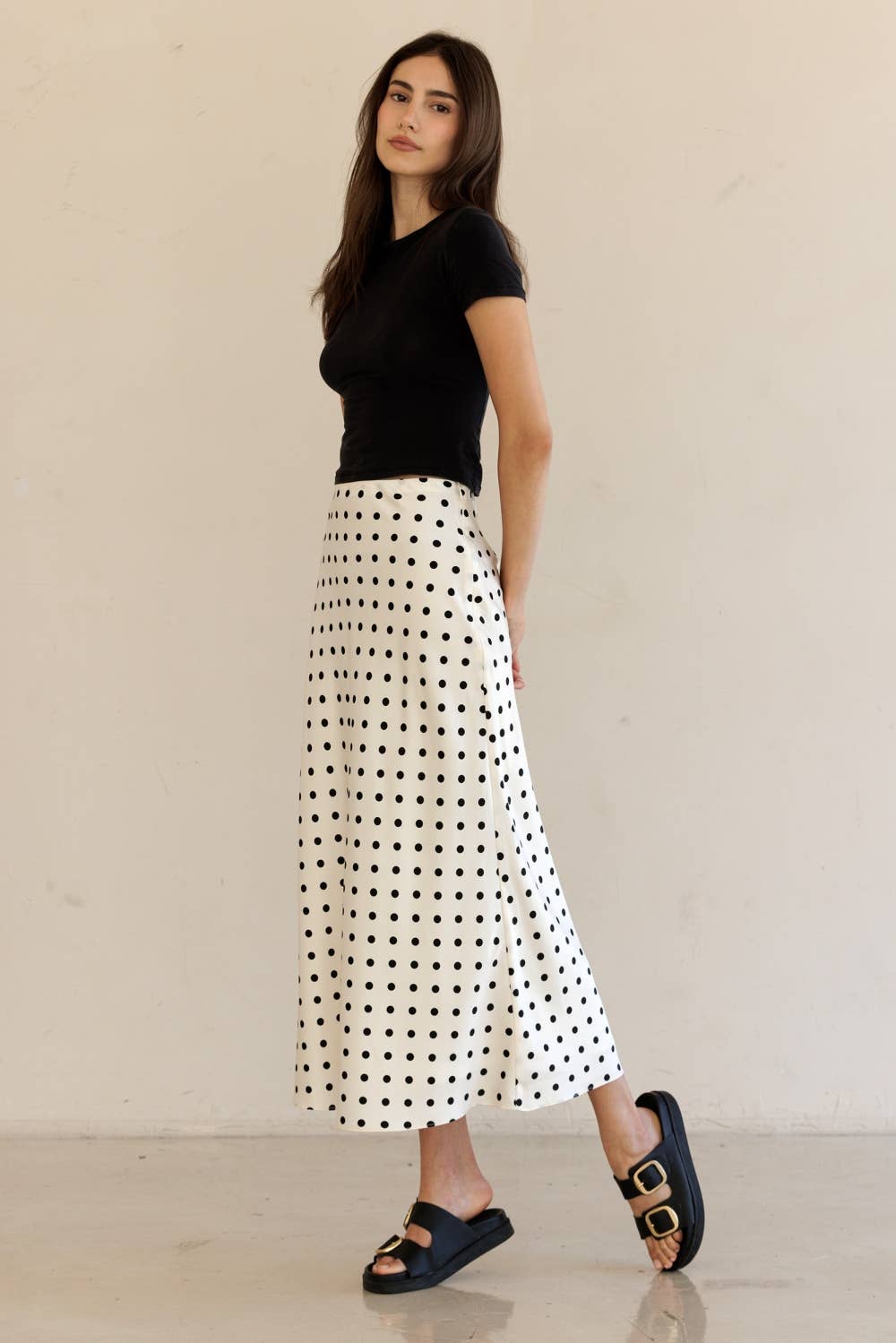 Parisian Polka Dot Maxi Skirt