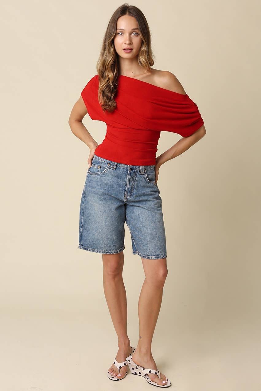 Scarlet One Shoulder Top