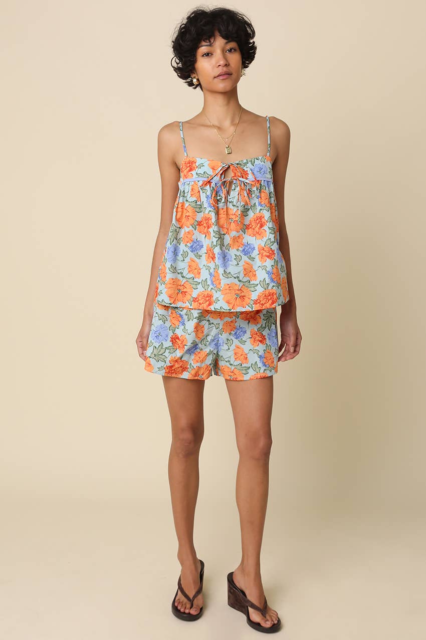 Kylee Floral Tie-Front Cami Top