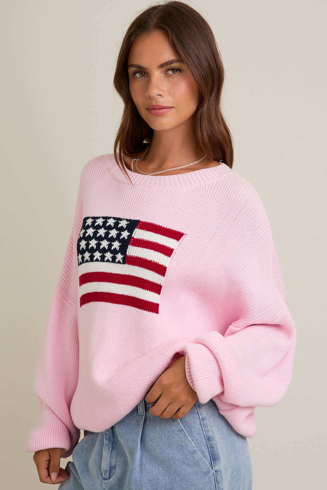 Pink Patriotic Sweater