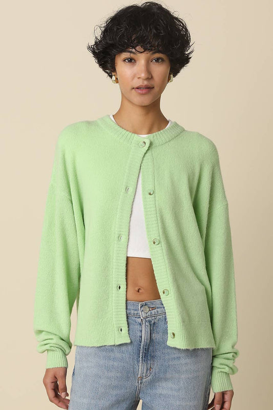 Gillian Oversized Knit Cardigan: Spearmint