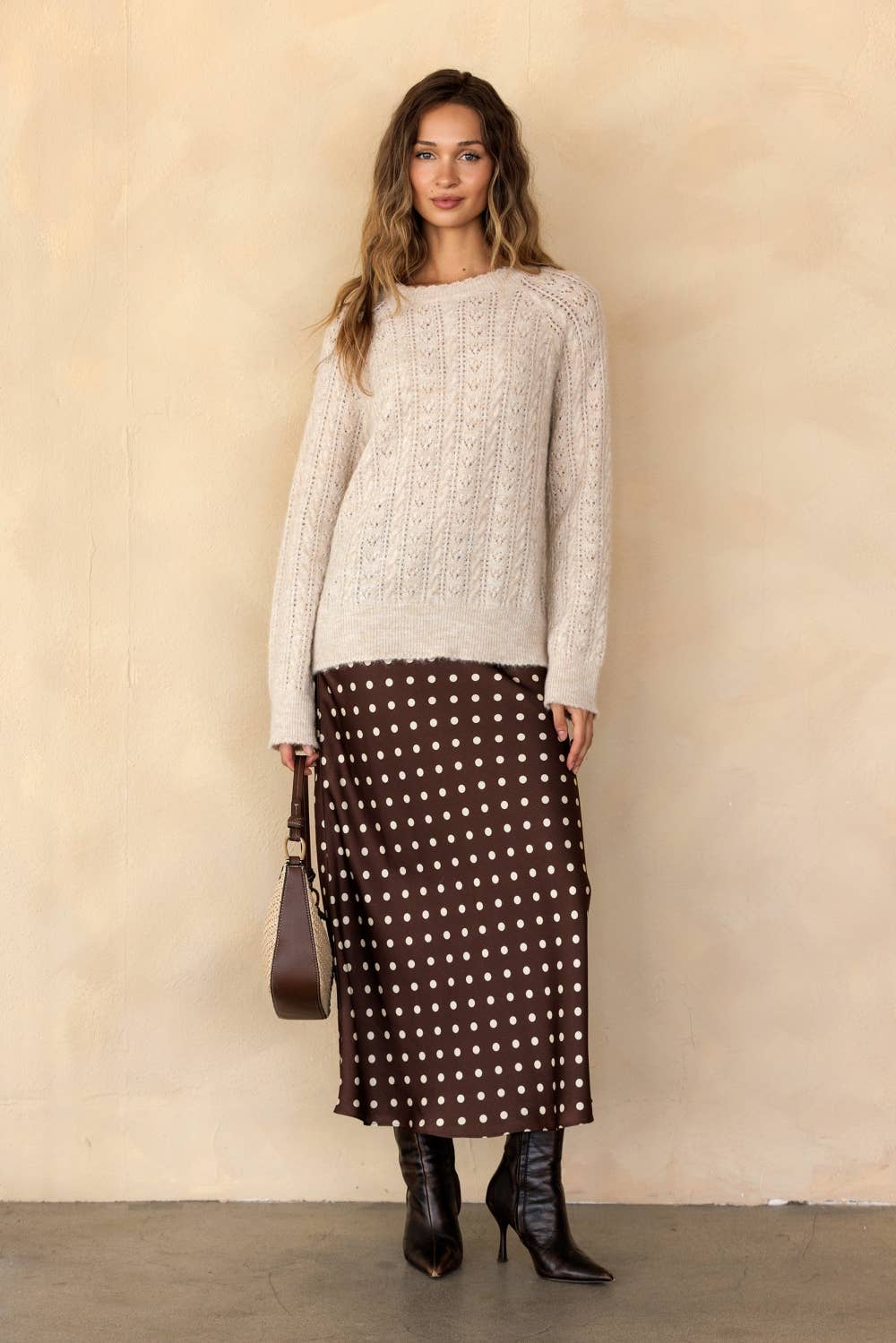 Brown Parisian Polka Dot Skirt