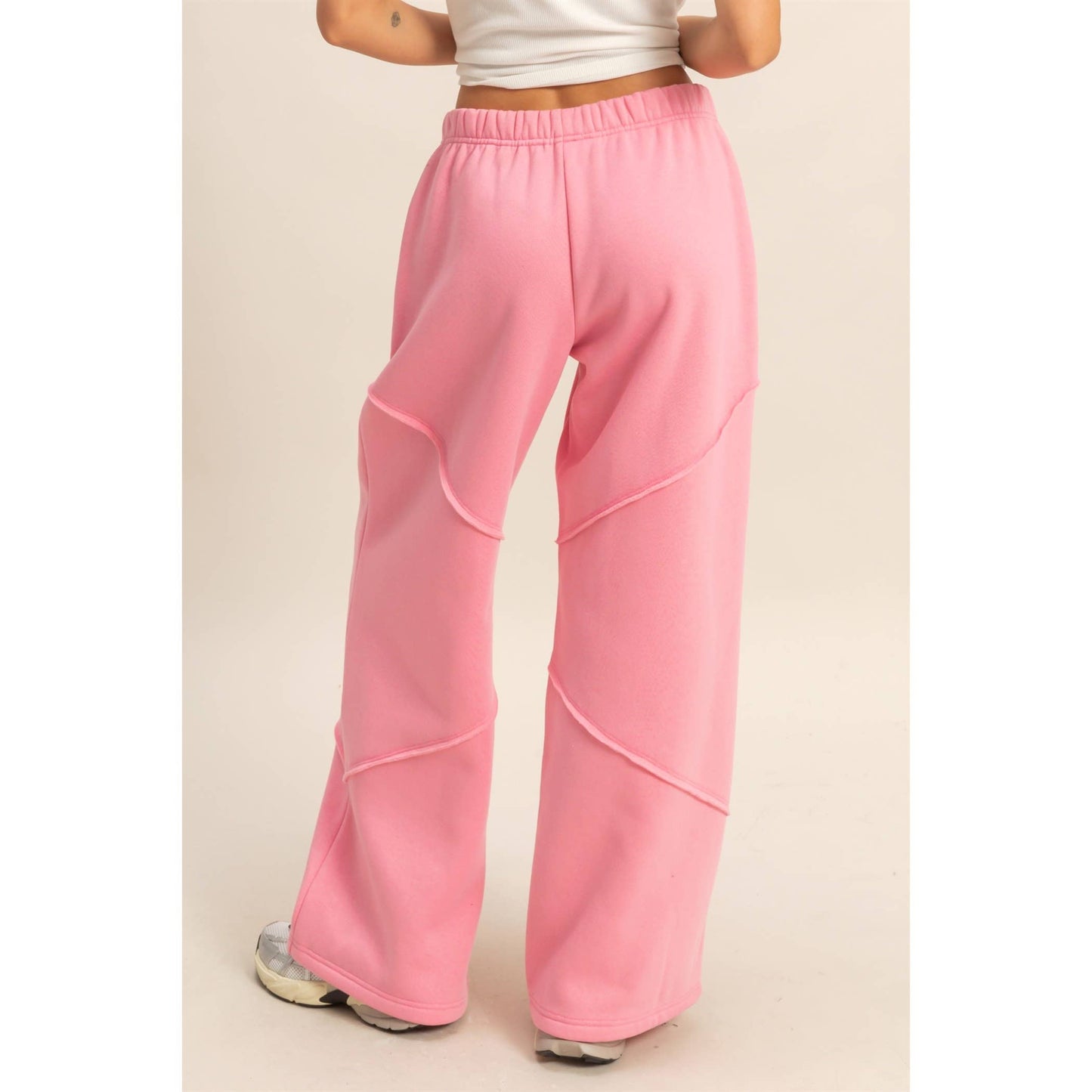 Relaxed-Fit Jogger Pants With Pocket Detail Pink