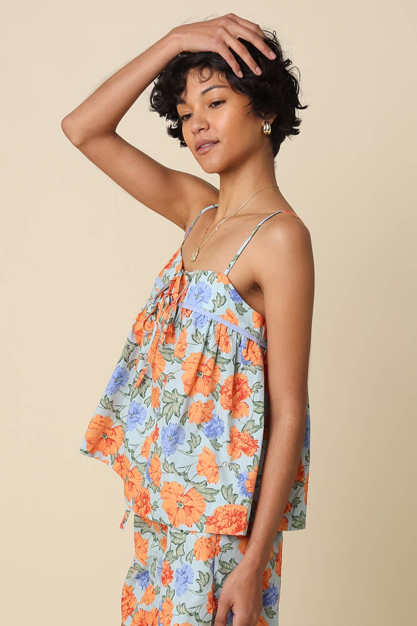 Kylee Floral Tie-Front Cami Top