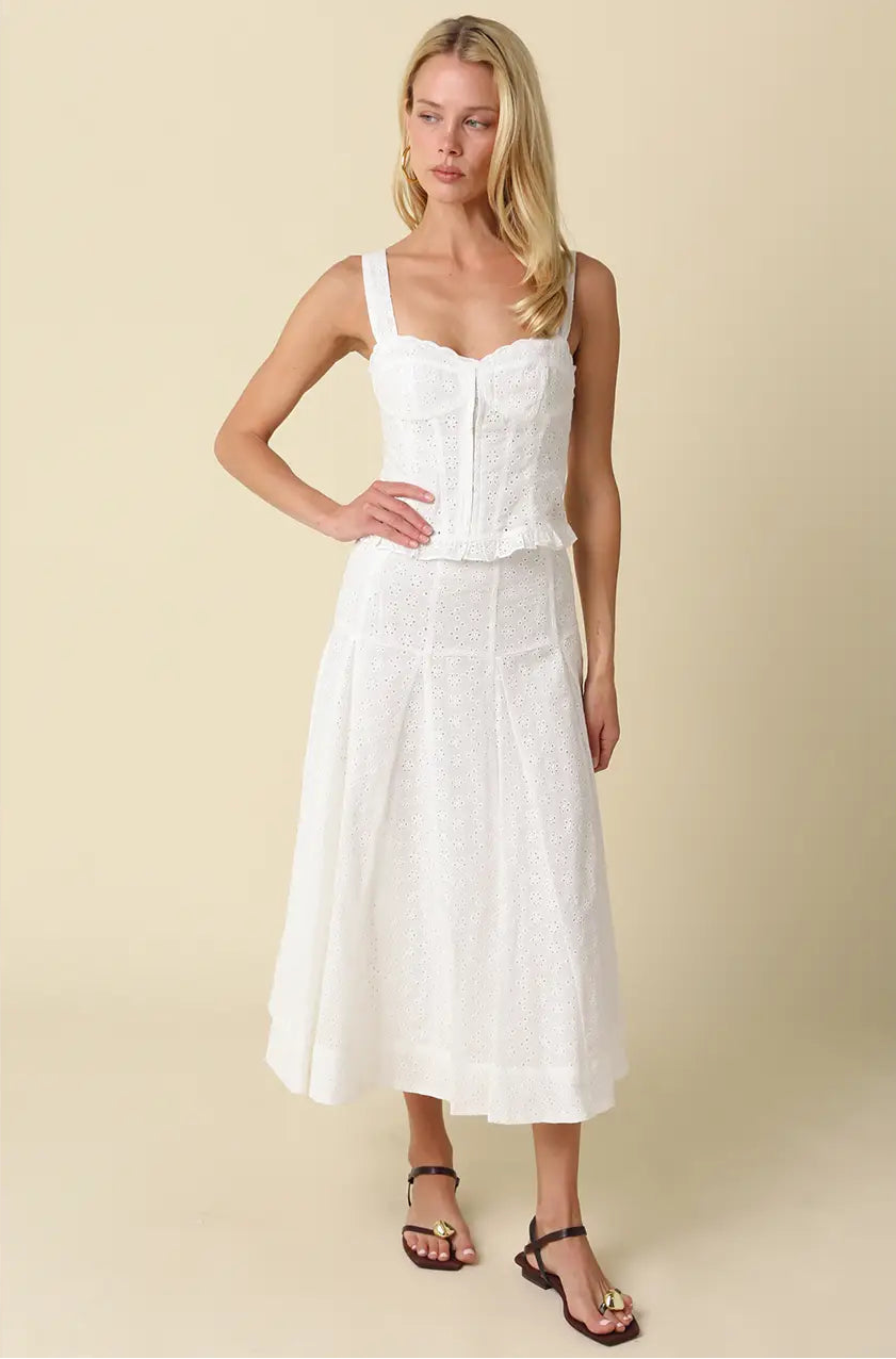 Mara Textured Lace Midi Skirt