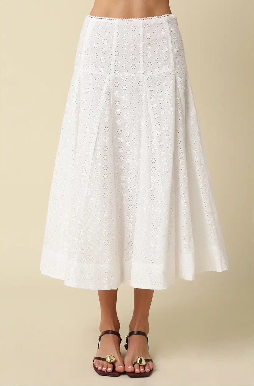 Mara Textured Lace Midi Skirt