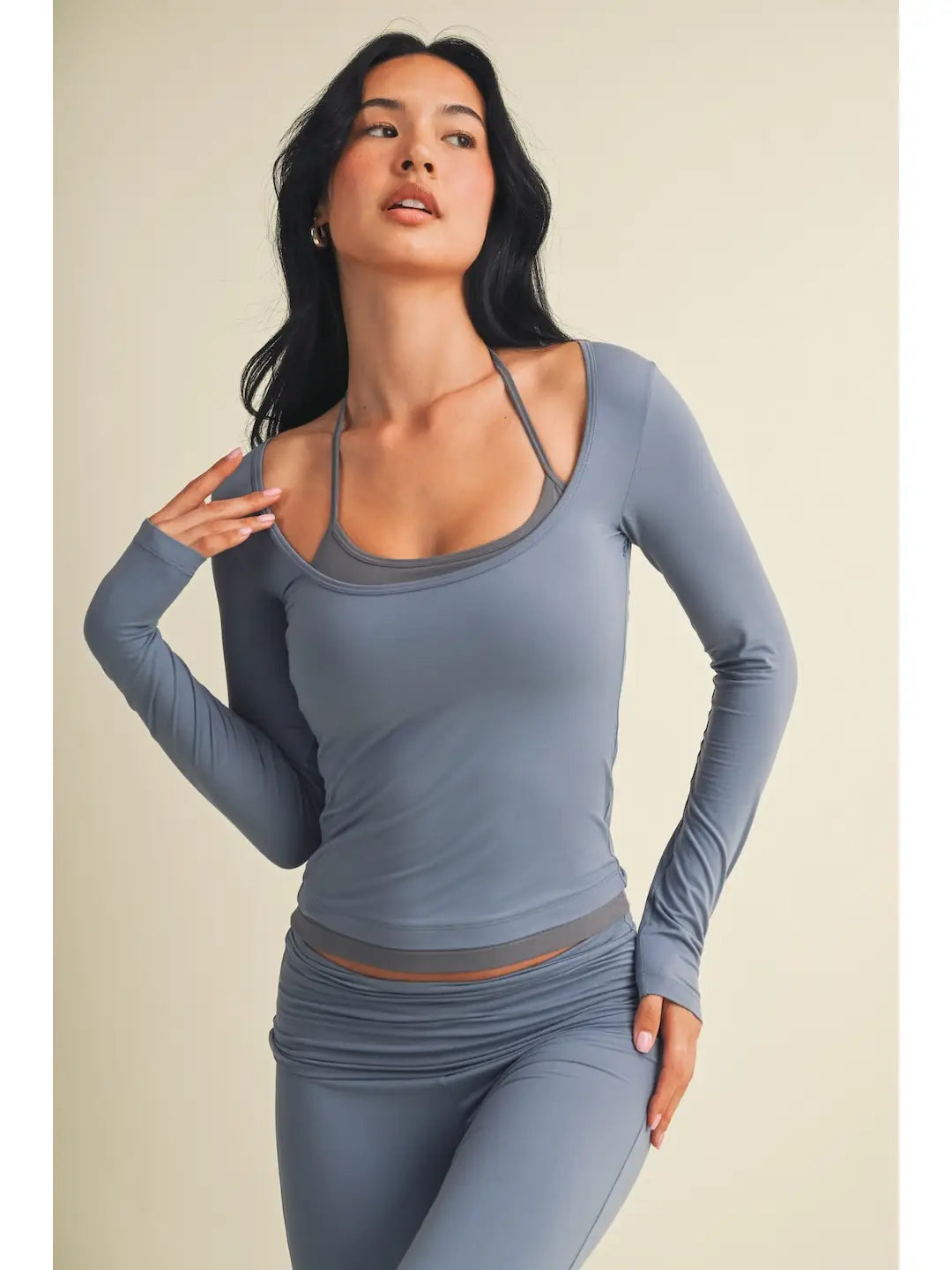 Off Duty Layered Long Sleeve Top