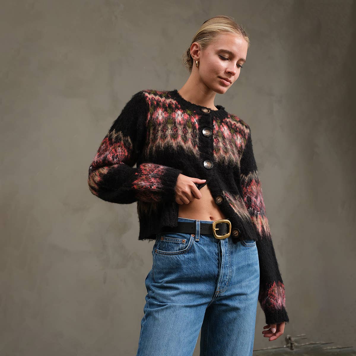 Icelandic Fuzzy Knit Cardigan