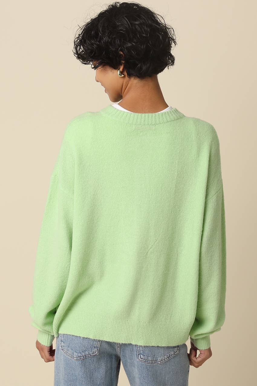 Gillian Oversized Knit Cardigan: Spearmint