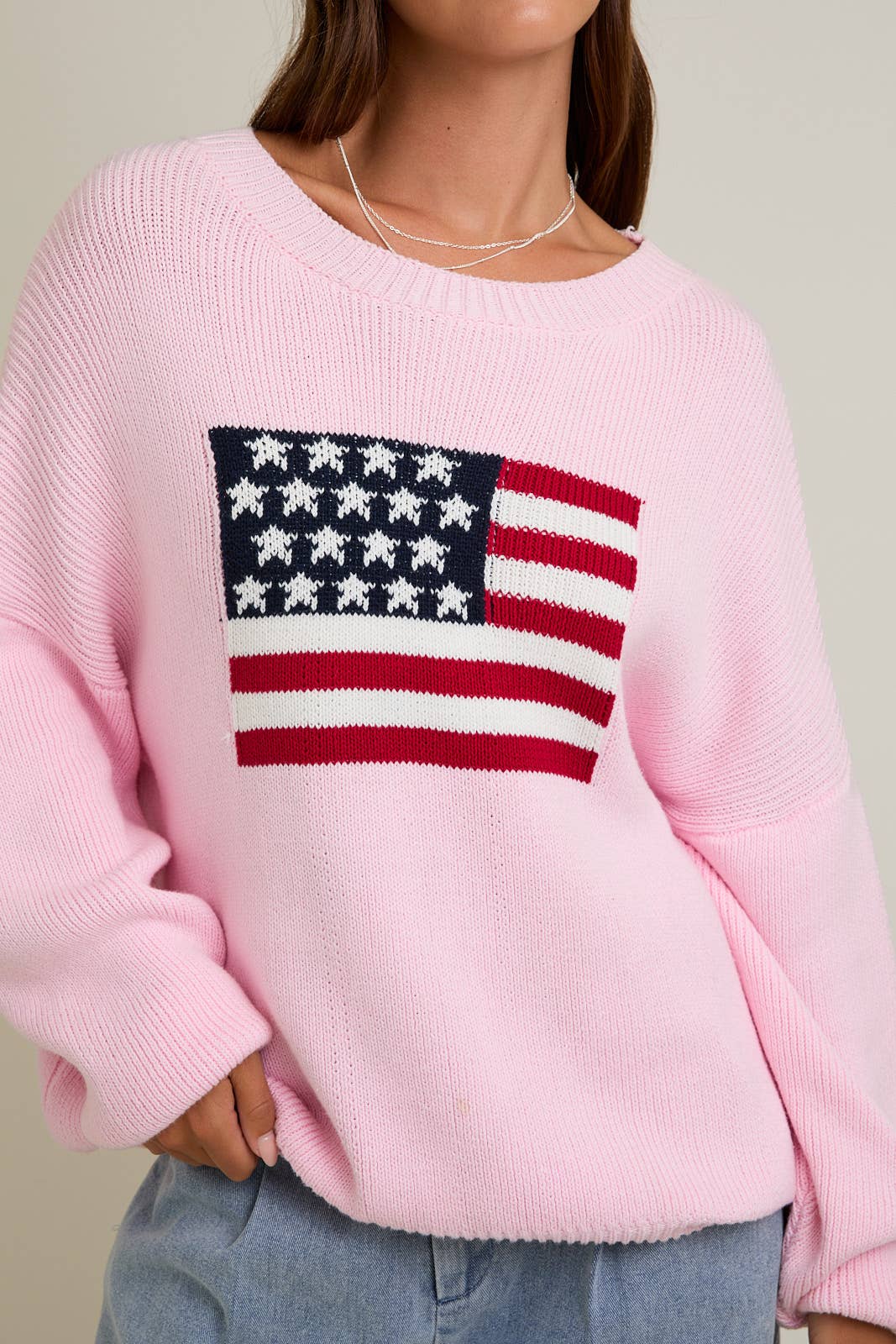 Pink Patriotic Sweater