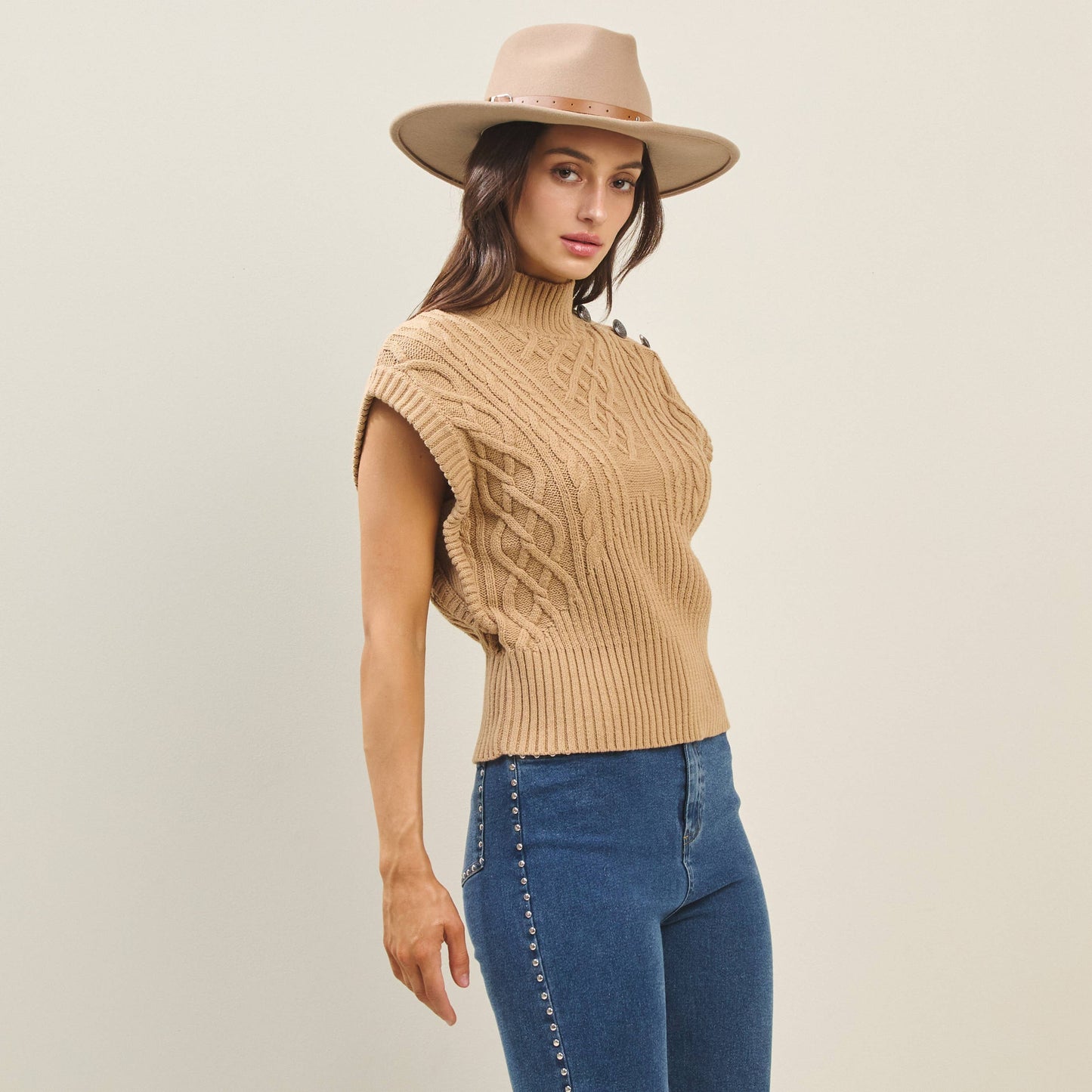 Navy Button Sweater Vest