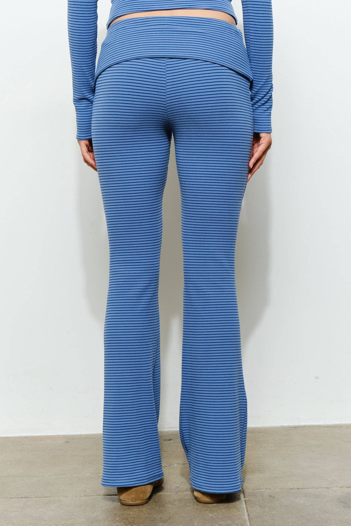 Grady Striped Flared Pants in Blue