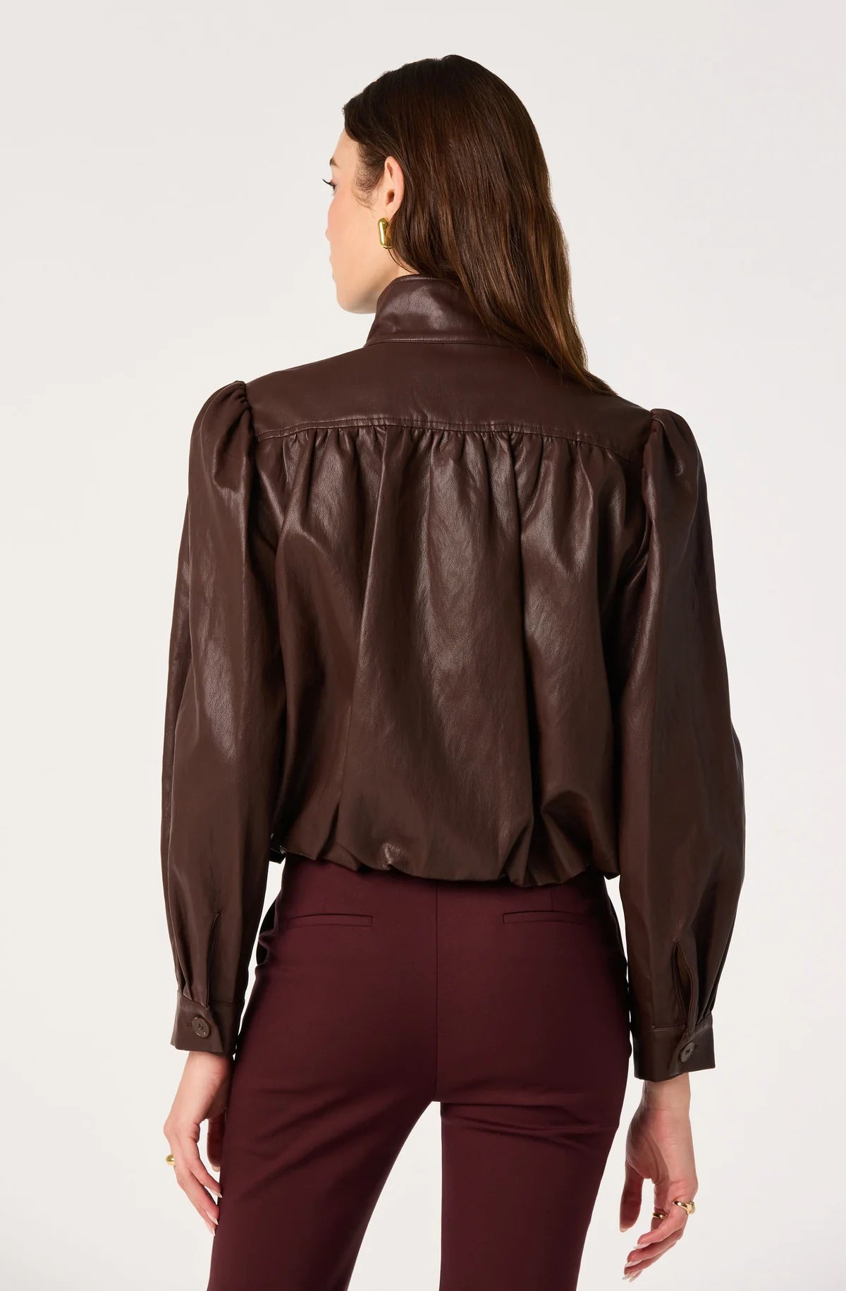 Estero Faux Leather Bomber Jacket