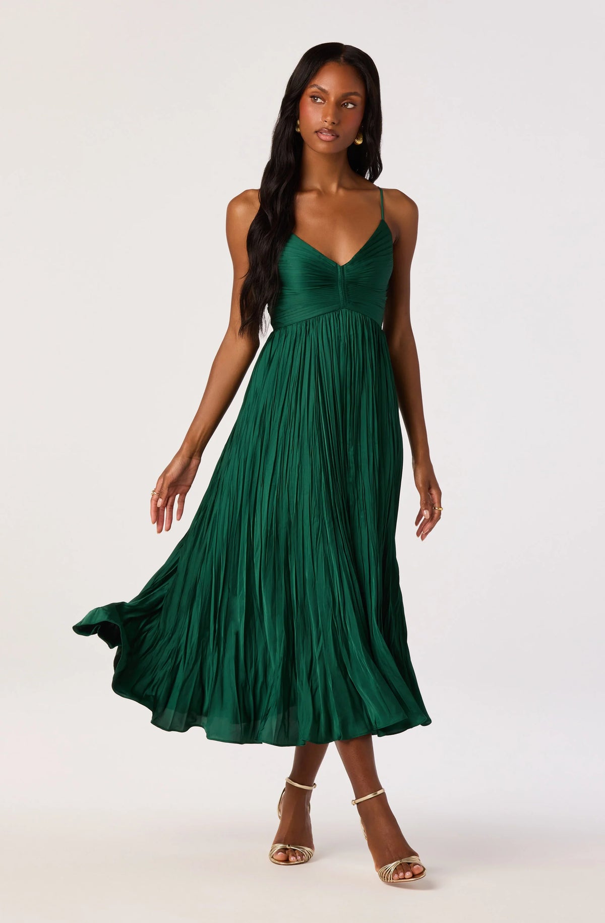 Maeve Pleated Midi Dress