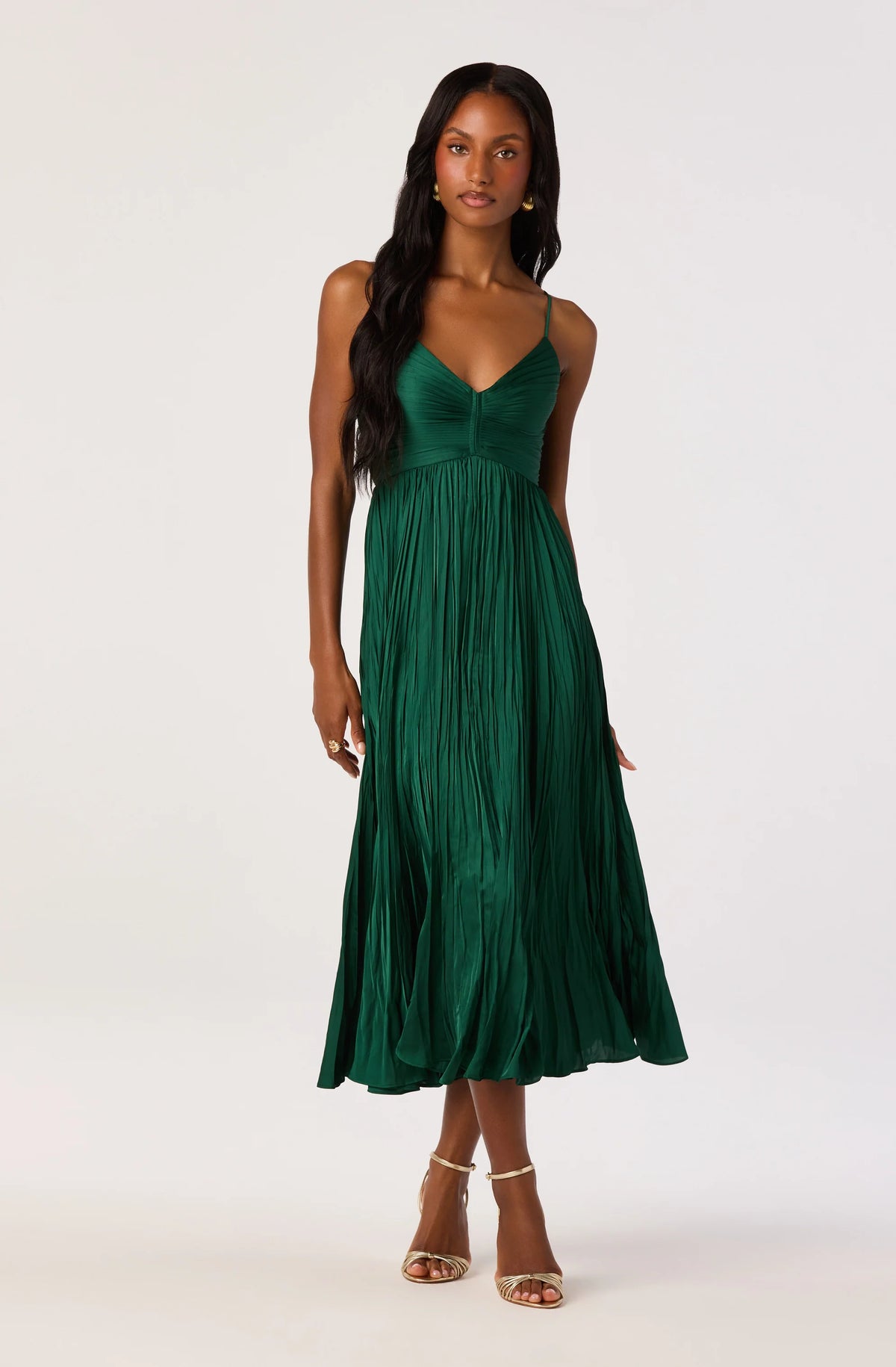 Maeve Pleated Midi Dress