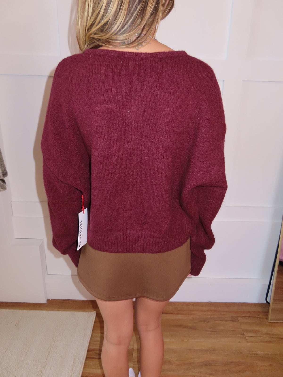 Burgundy Button Sweater