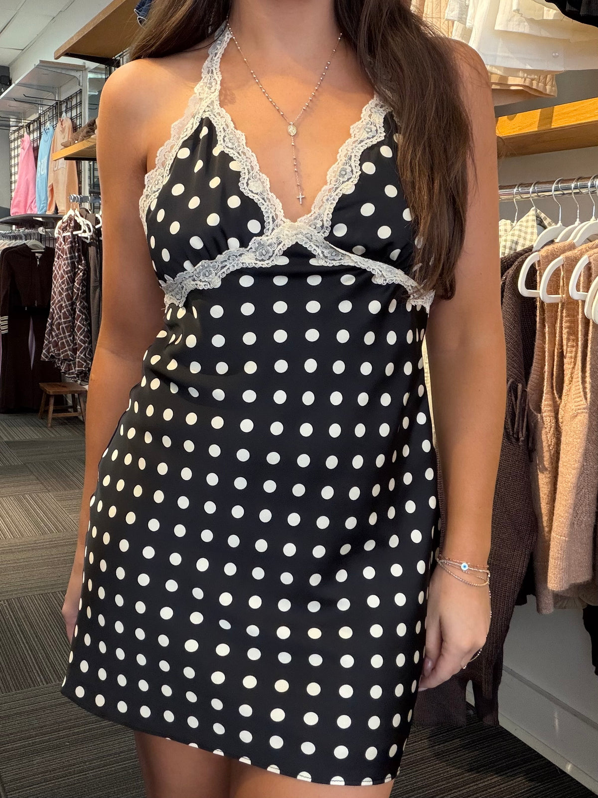 Spot on Dress in Black