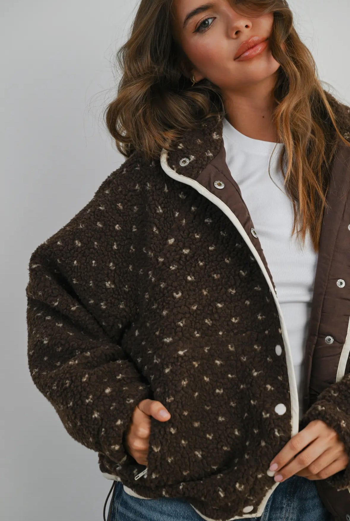 Brown Polka Dot Fleece
