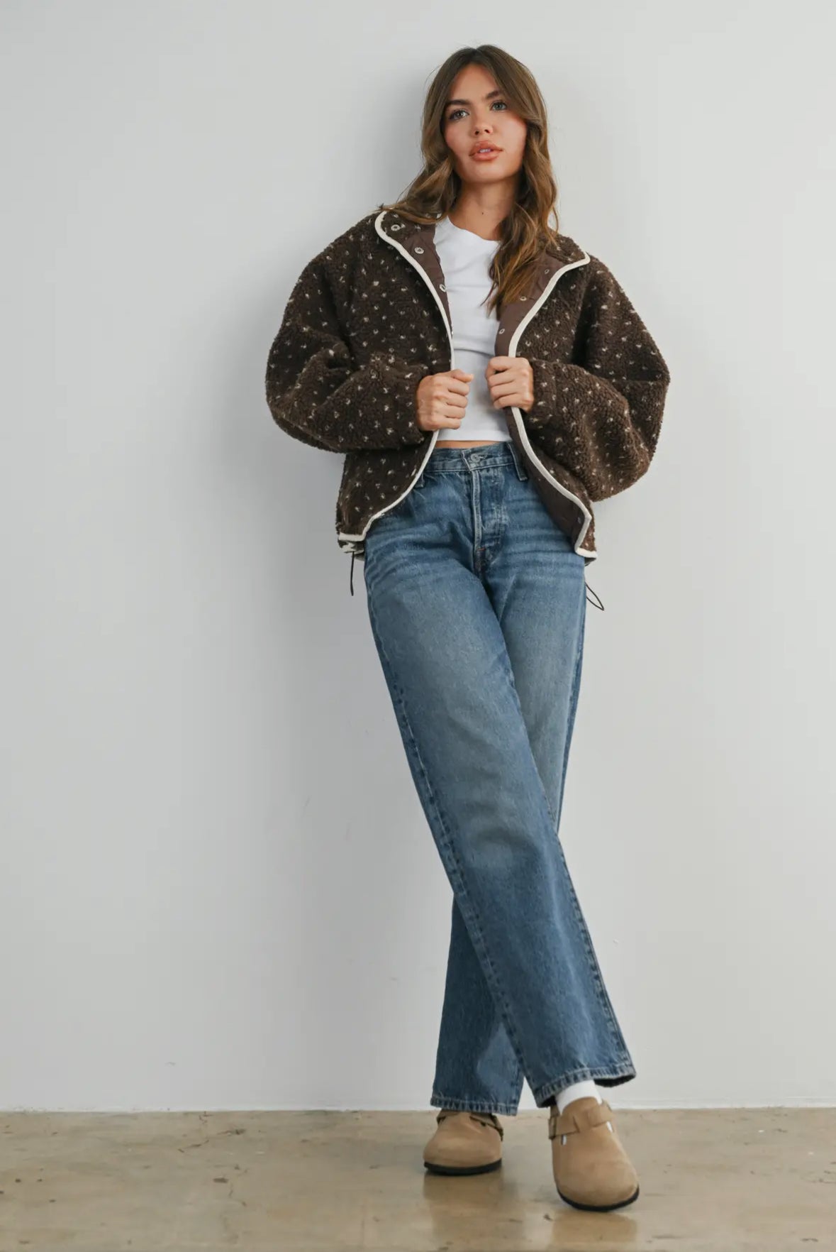 Brown Polka Dot Fleece