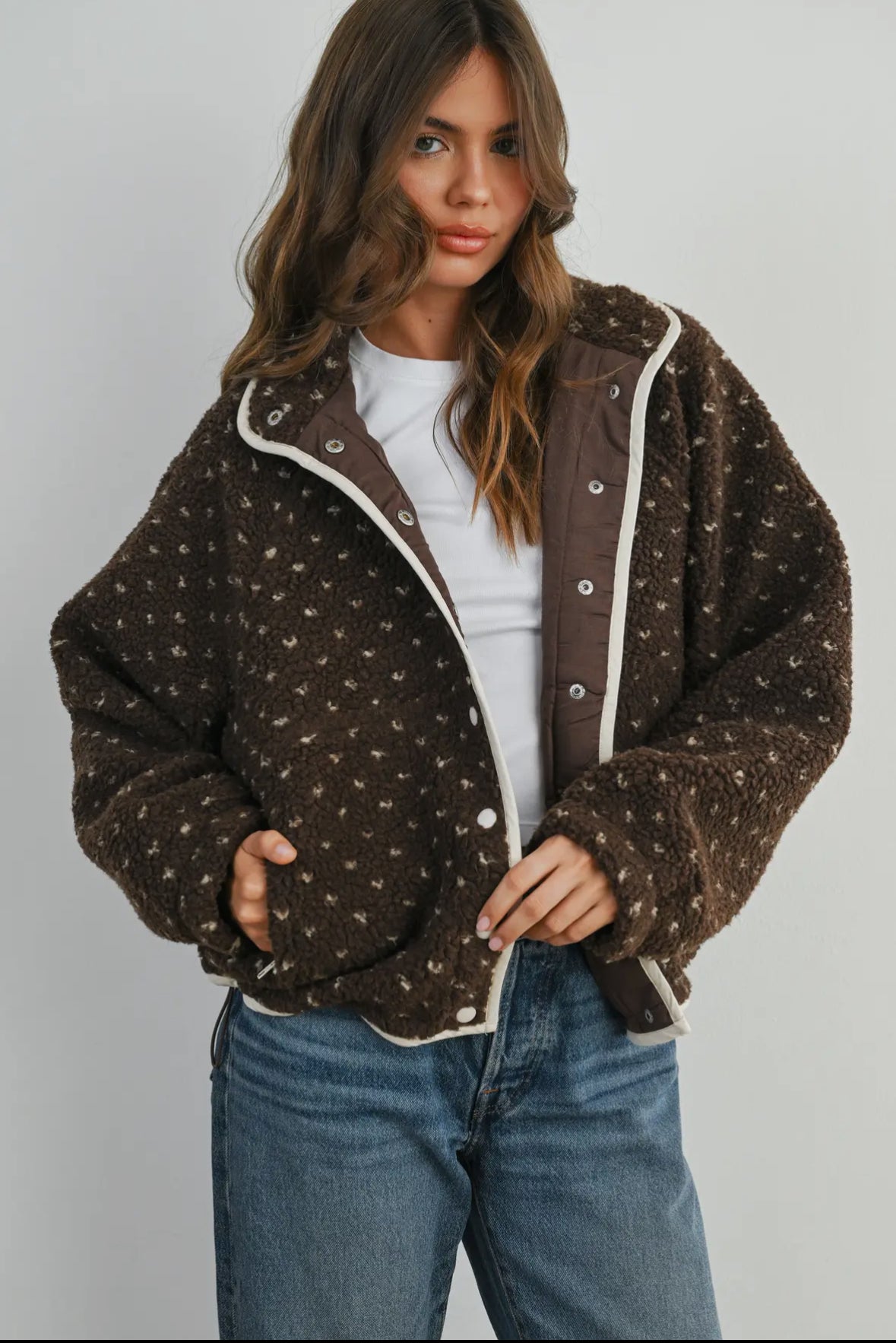 Brown Polka Dot Fleece