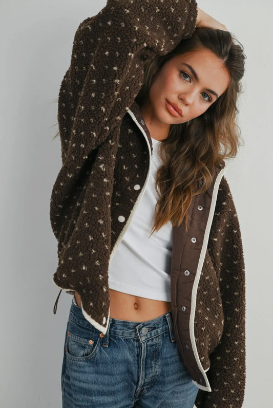 Brown Polka Dot Fleece