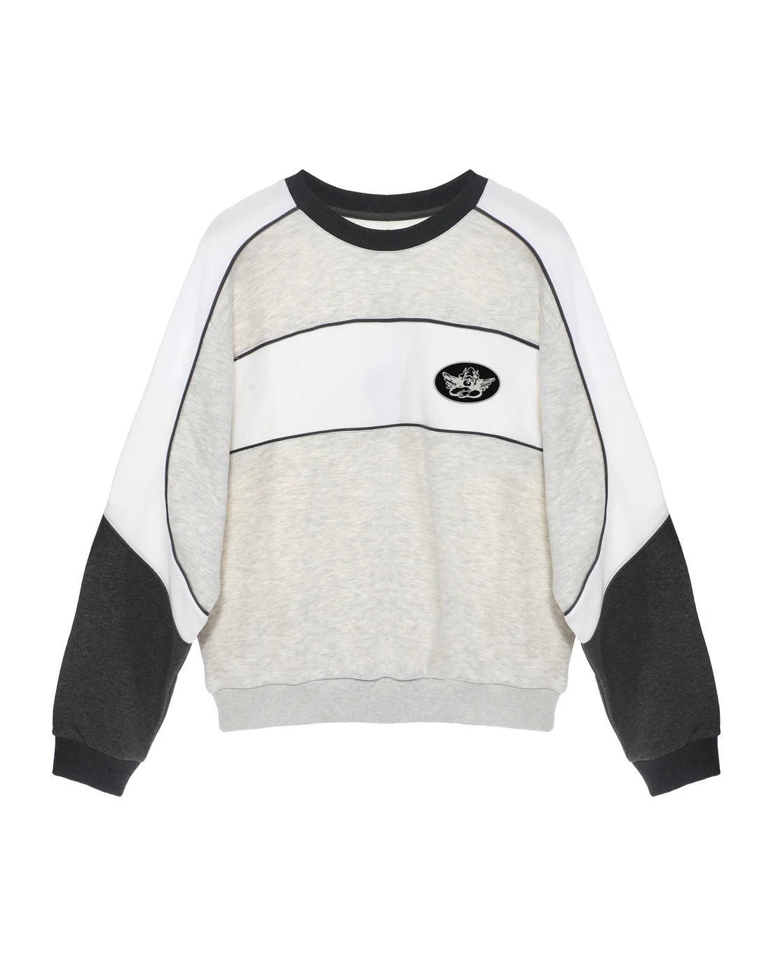 First Pick Heathered Paneled Kara Crewneck