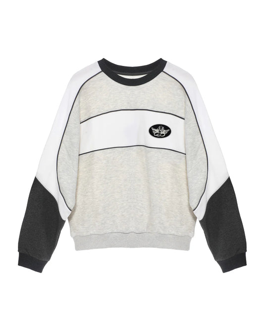 First Pick Heathered Paneled Kara Crewneck