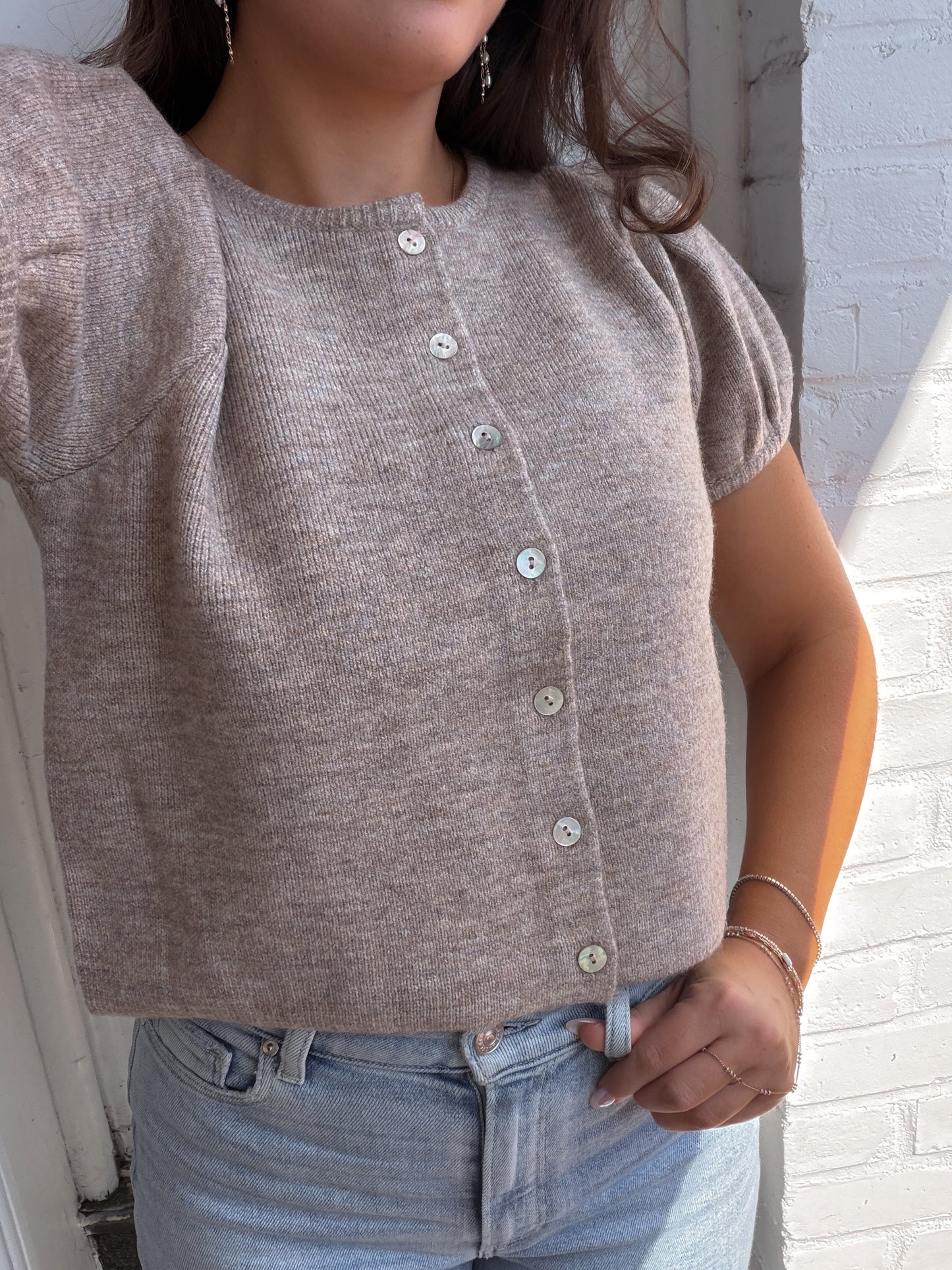 Evelyn Knit Top in Mocha