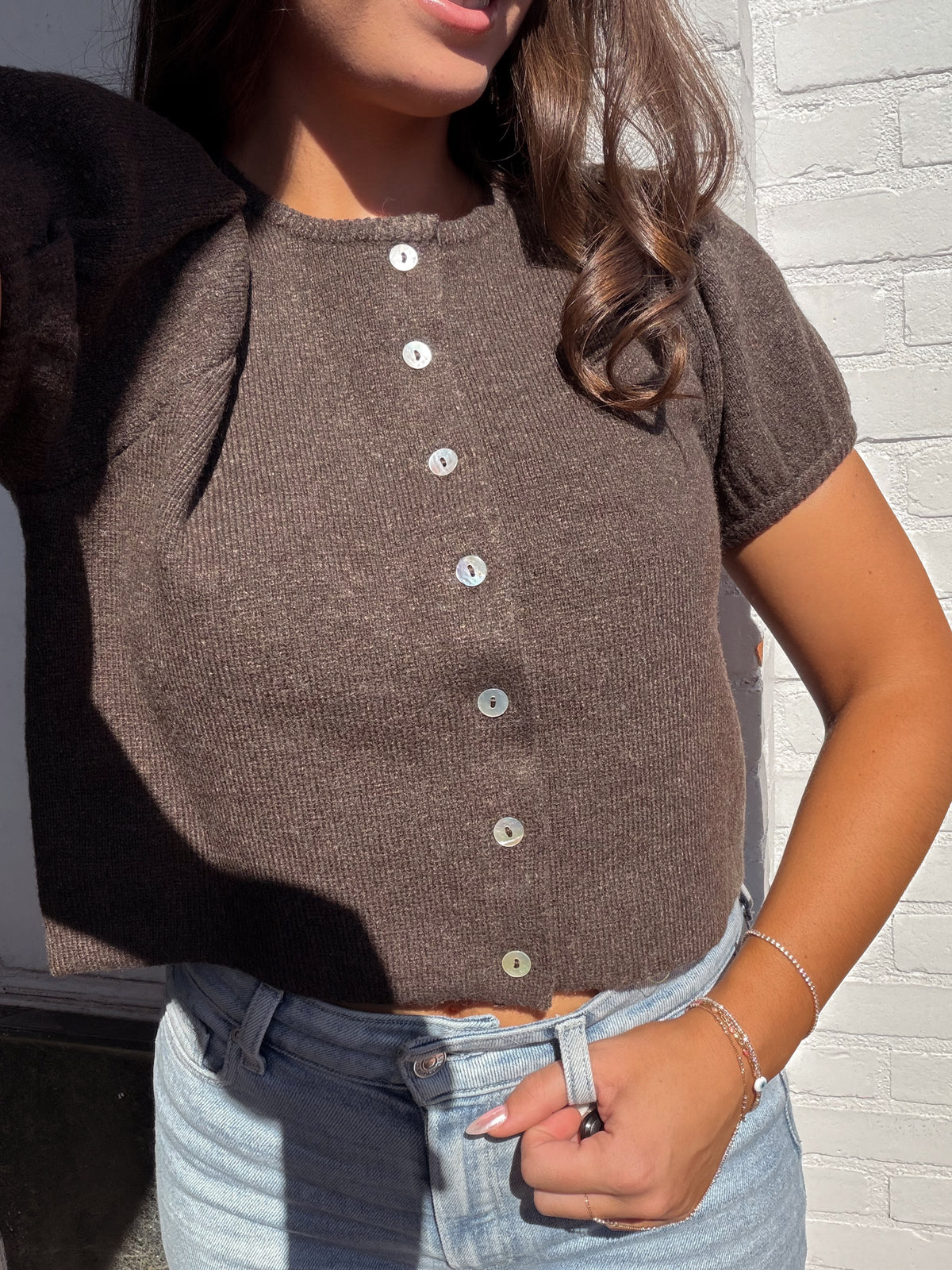 Evelyn Knit Top in Espresso