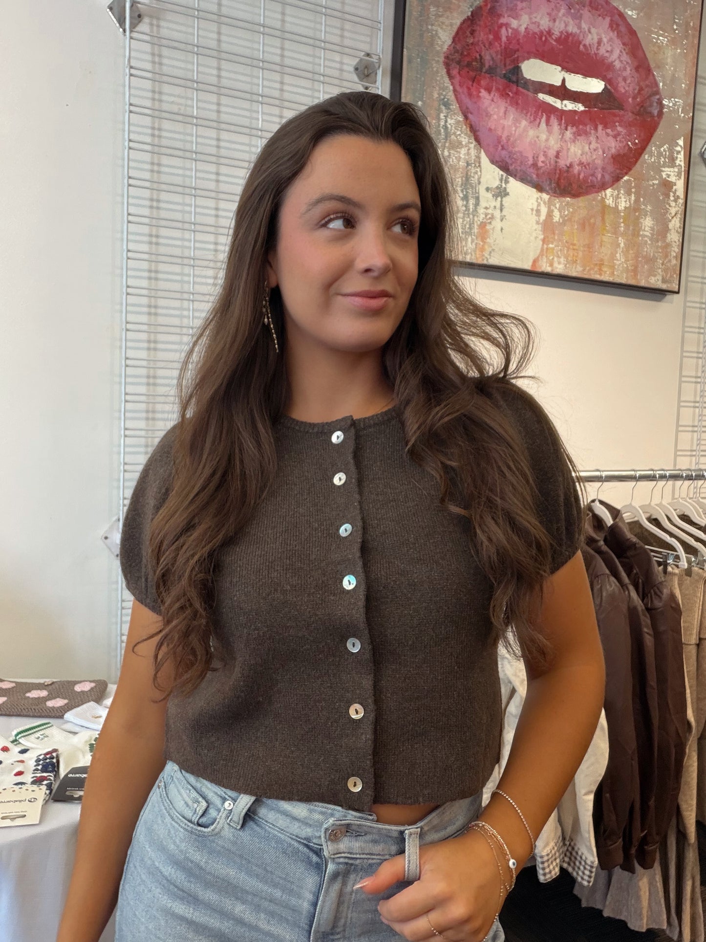 Evelyn Knit Top in Espresso