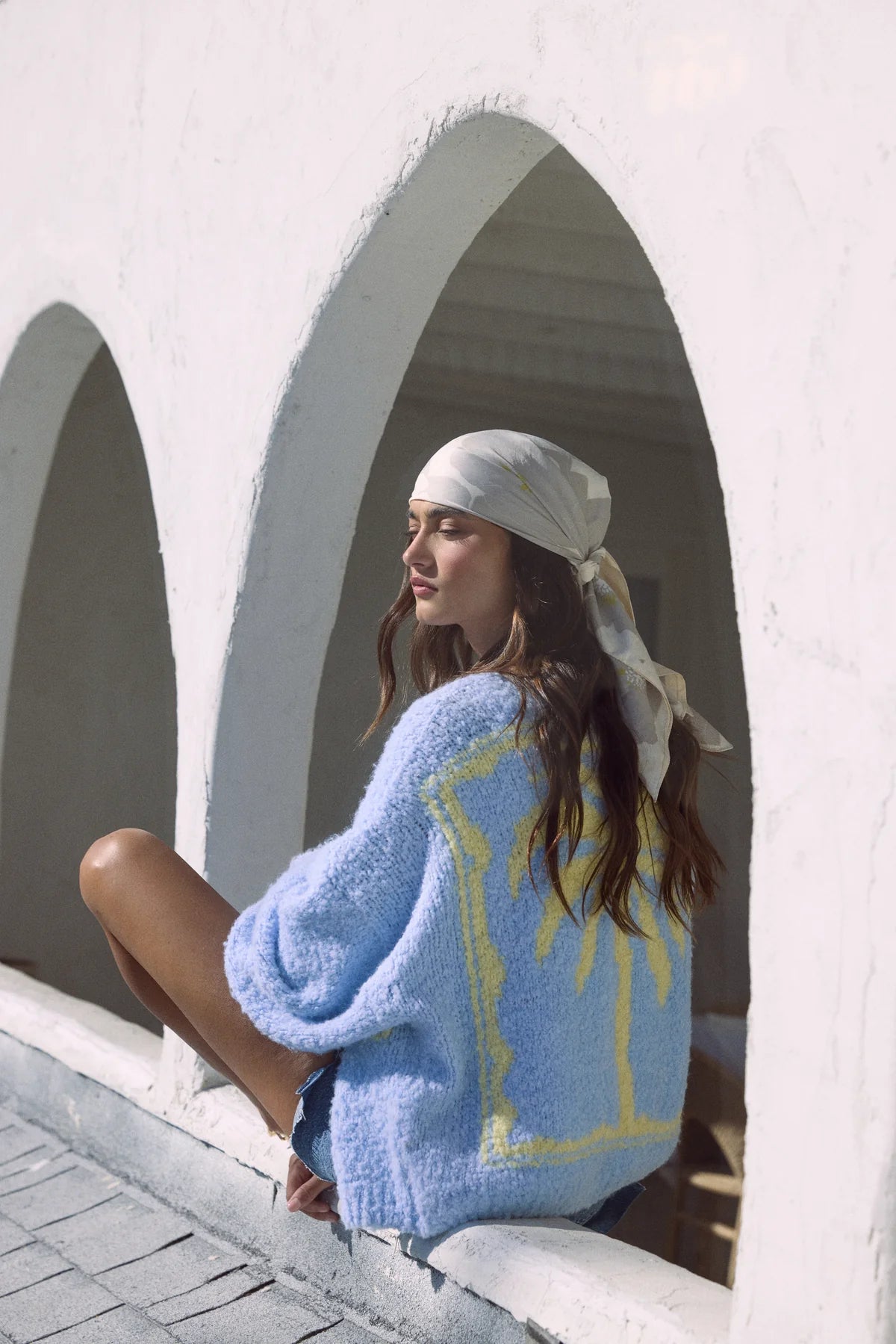 Jacquard Palm Tree Cardigan