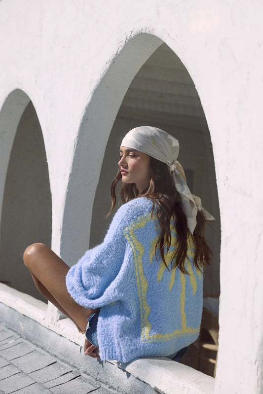 Jacquard Palm Tree Cardigan